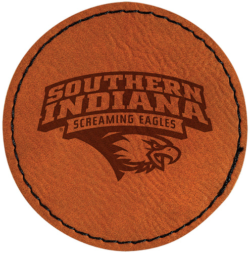 University of Southern Indiana Officially Licensed Circular Leatherette Patch - Iron-On with Adhesive Back Single