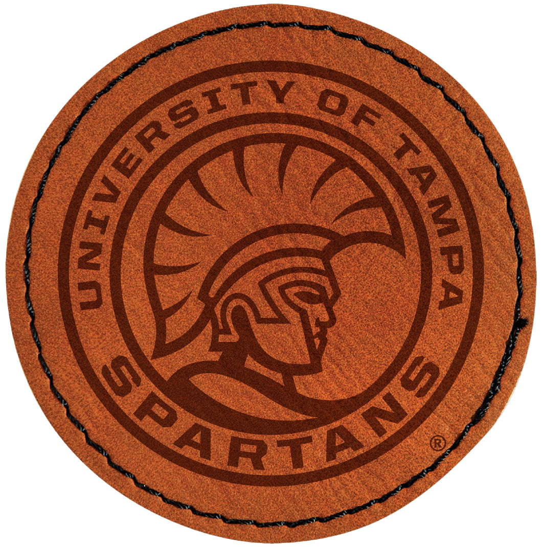 University of Tampa Spartans Officially Licensed Circular Leatherette Patch - Iron-On with Adhesive Back Single