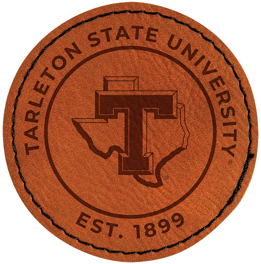 Tarleton State University Officially Licensed Circular Leatherette Patch - Iron-On with Adhesive Back Single