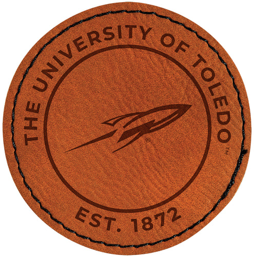 Toledo Rockets Officially Licensed Circular Leatherette Patch - Iron-On with Adhesive Back 2-Pack