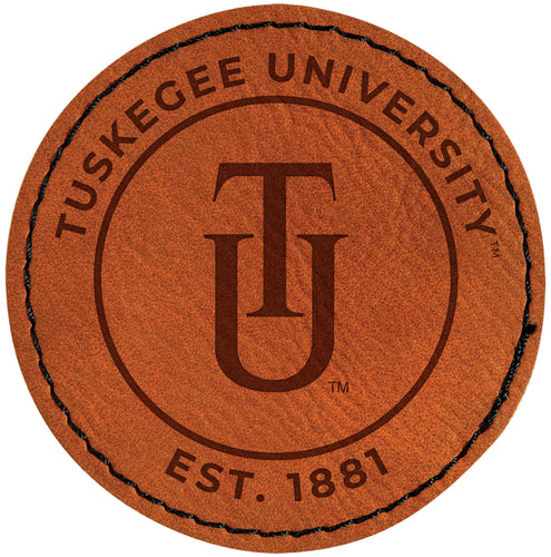 Tuskegee University Officially Licensed Circular Leatherette Patch - Iron-On with Adhesive Back Single