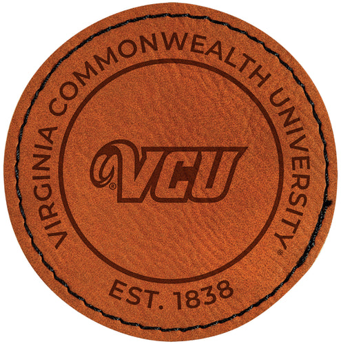 Virginia Commonwealth Officially Licensed Circular Leatherette Patch - Iron-On with Adhesive Back 4-Pack