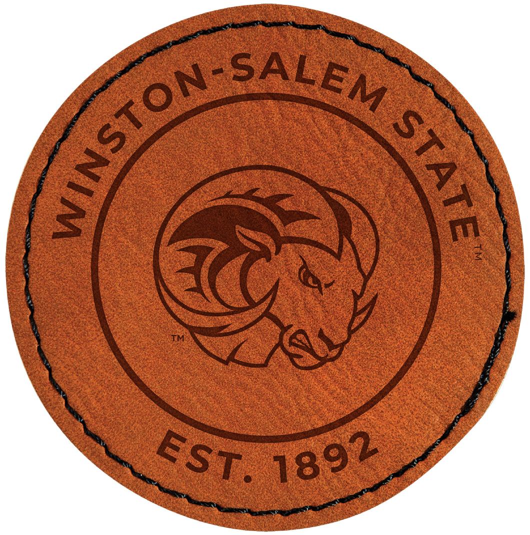 Winston-Salem State Officially Licensed Circular Leatherette Patch - Iron-On with Adhesive Back Single