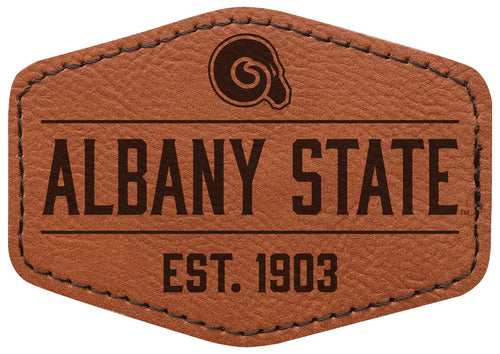 Albany State University Officially Licensed Hexagonal Leatherette Patch - Iron-On with Adhesive Back Single