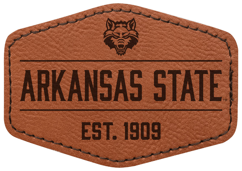 Arkansas State Officially Licensed Hexagonal Leatherette Patch - Iron-On with Adhesive Back Single