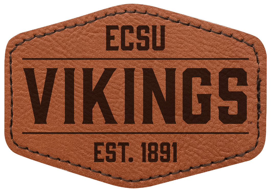 Elizabeth City State University Officially Licensed Hexagonal Leatherette Patch - Iron-On with Adhesive Back Single