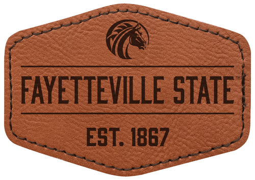 Fayetteville State University Officially Licensed Hexagonal Leatherette Patch - Iron-On with Adhesive Back 4-Pack