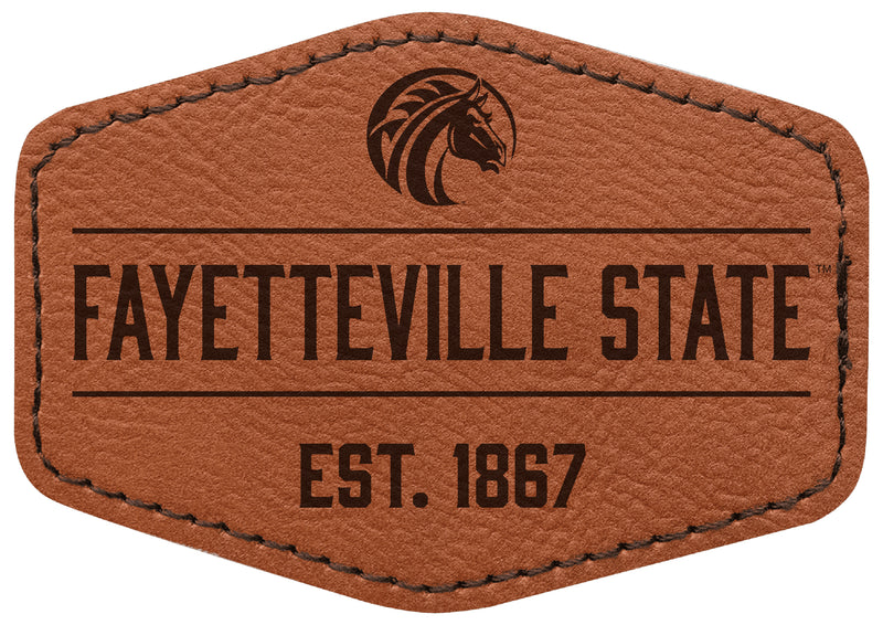 Fayetteville State University Officially Licensed Hexagonal Leatherette Patch - Iron-On with Adhesive Back 4-Pack