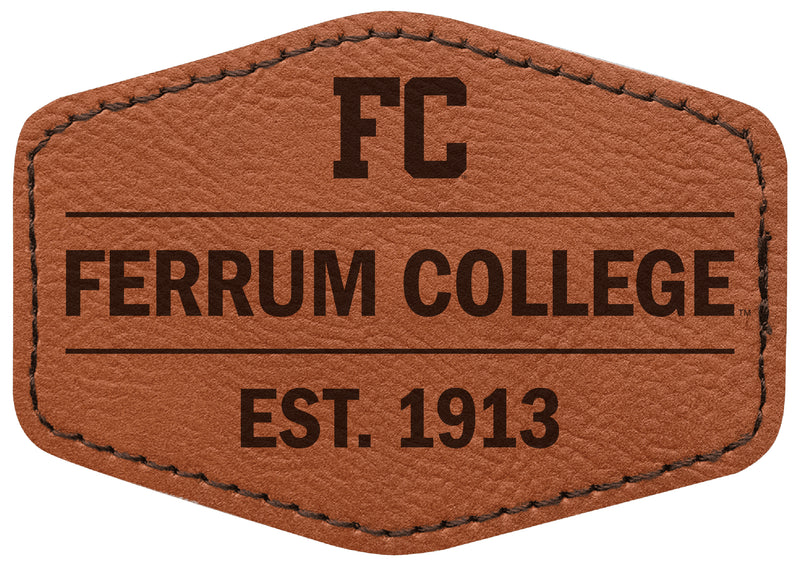 Ferrum College Officially Licensed Hexagonal Leatherette Patch - Iron-On with Adhesive Back Single