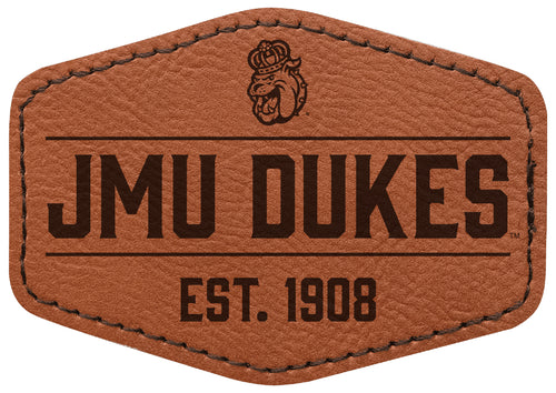 James Madison Dukes Officially Licensed Hexagonal Leatherette Patch - Iron-On with Adhesive Back Single