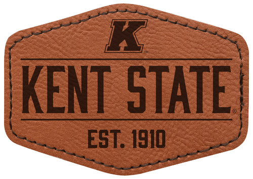 Kent State University Officially Licensed Hexagonal Leatherette Patch - Iron-On with Adhesive Back Single