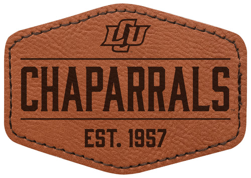 Lubbock Christian University Chaparral Officially Licensed Hexagonal Leatherette Patch - Iron-On with Adhesive Back 2-Pack