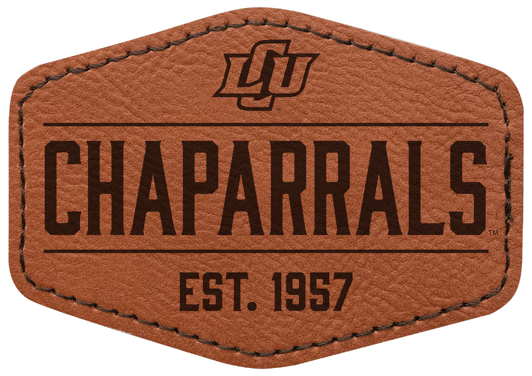 Lubbock Christian University Chaparral Officially Licensed Hexagonal Leatherette Patch - Iron-On with Adhesive Back 2-Pack