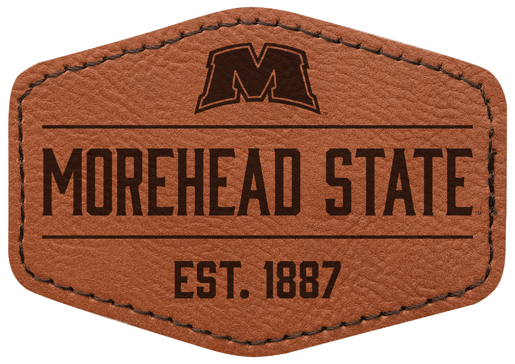 Morehead State University Officially Licensed Hexagonal Leatherette Patch - Iron-On with Adhesive Back Single