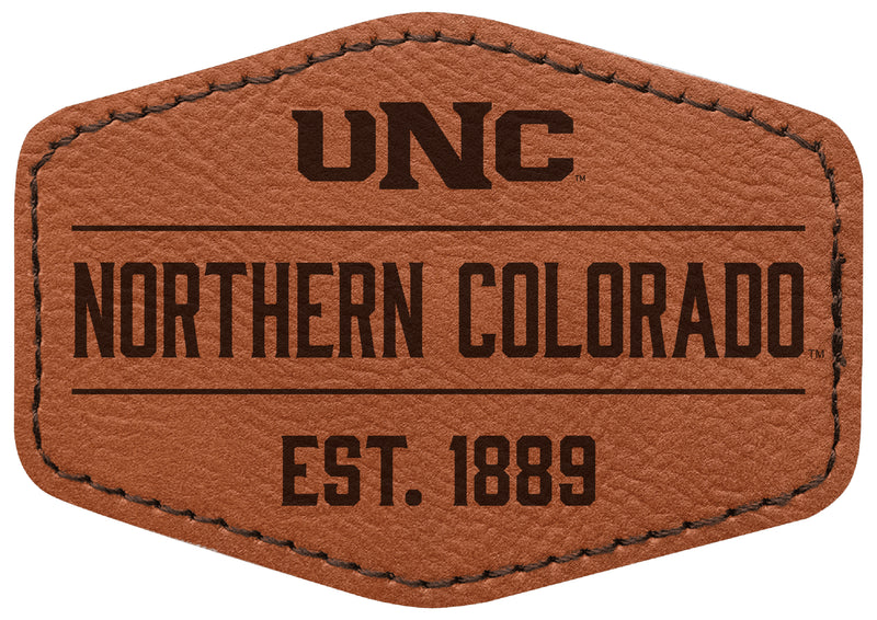 Northern Colorado Bears Officially Licensed Hexagonal Leatherette Patch - Iron-On with Adhesive Back Single
