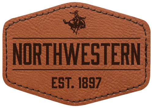 Northwestern Oklahoma State University Officially Licensed Hexagonal Leatherette Patch - Iron-On with Adhesive Back 2-Pack