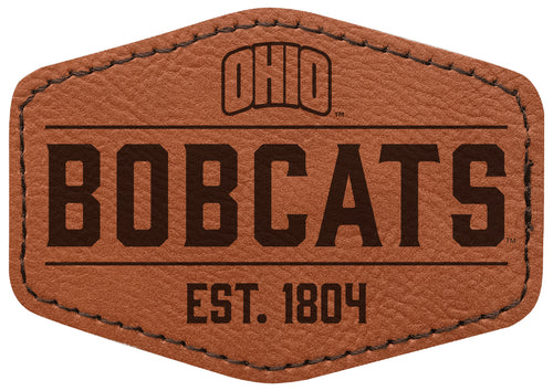 Ohio University Officially Licensed Hexagonal Leatherette Patch - Iron-On with Adhesive Back Single