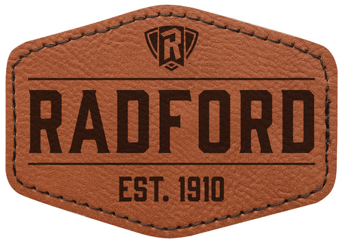 Radford University Highlanders Officially Licensed Hexagonal Leatherette Patch - Iron-On with Adhesive Back Single