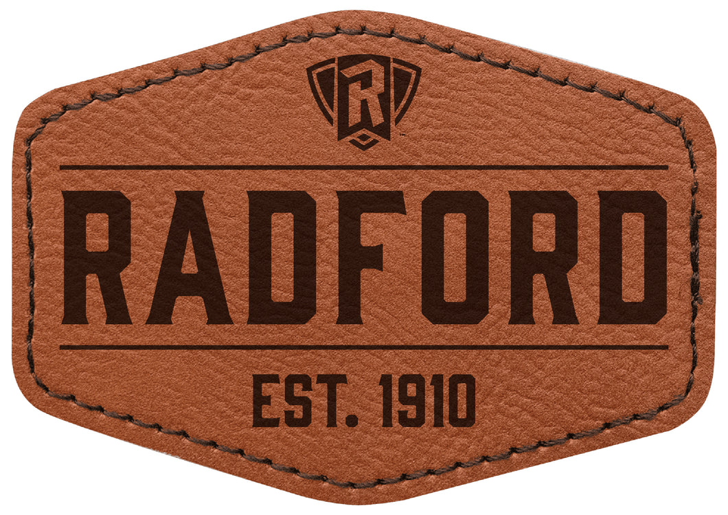 Radford University Highlanders Officially Licensed Hexagonal Leatherette Patch - Iron-On with Adhesive Back Single
