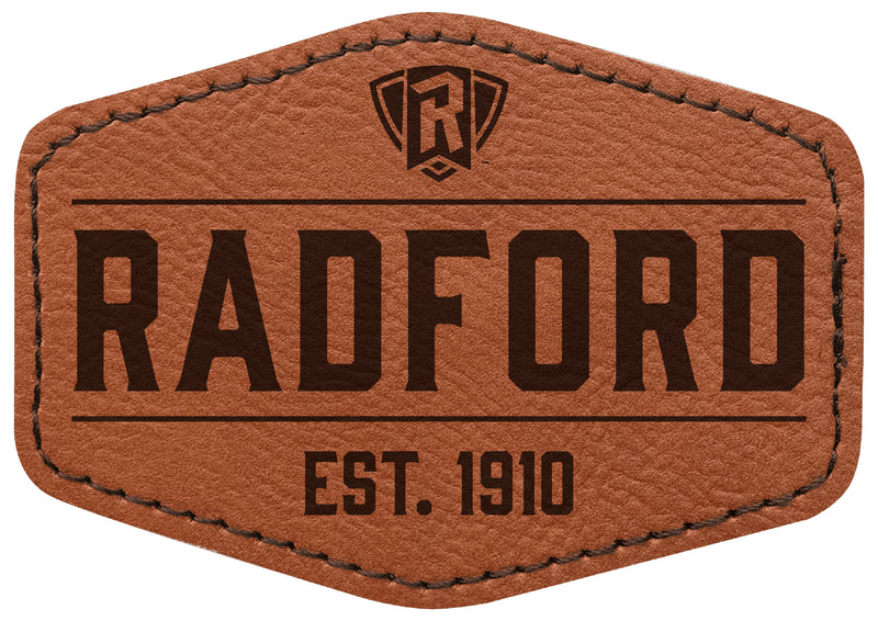 Radford University Highlanders Officially Licensed Hexagonal Leatherette Patch - Iron-On with Adhesive Back Single