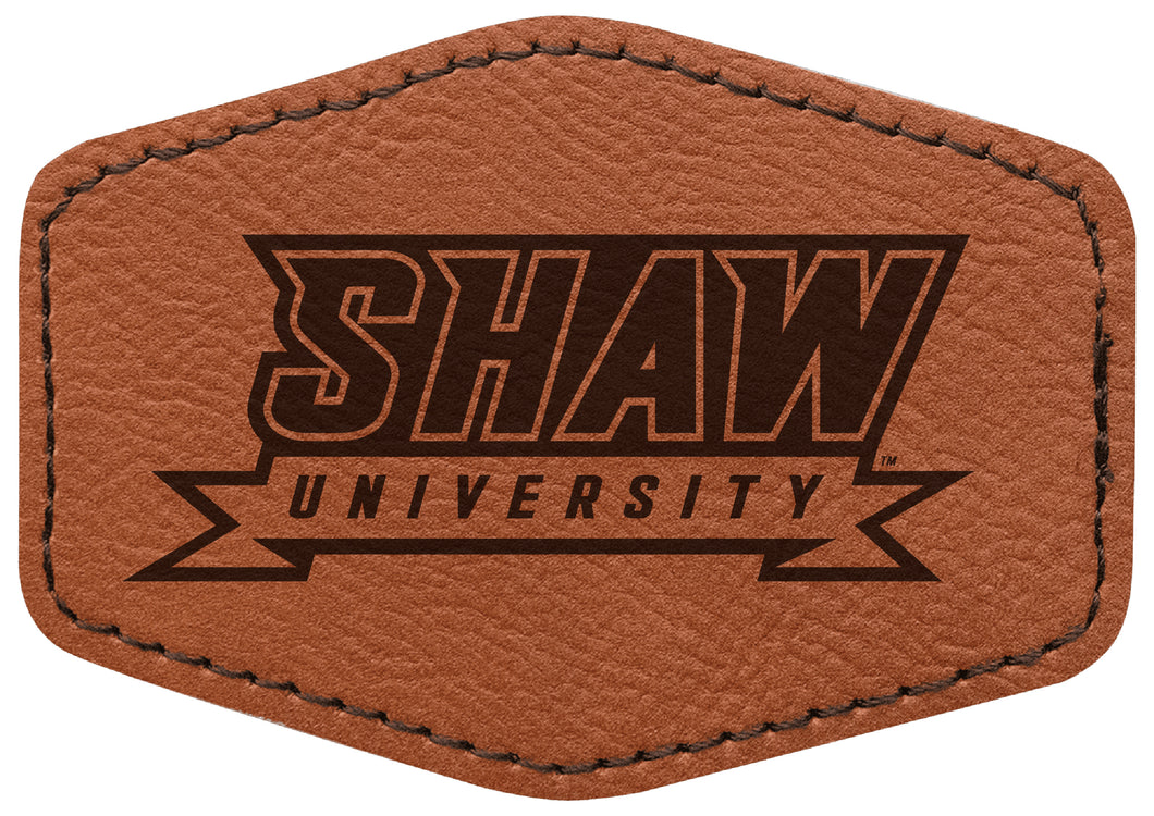 Shaw University Bears Officially Licensed Hexagonal Leatherette Patch - Iron-On with Adhesive Back Single