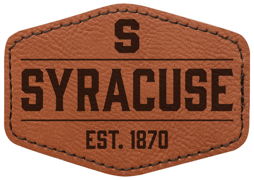 Syracuse Orange Officially Licensed Hexagonal Leatherette Patch - Iron-On with Adhesive Back 4-Pack