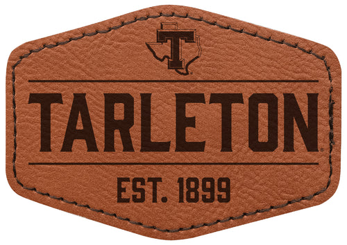 Tarleton State University Officially Licensed Hexagonal Leatherette Patch - Iron-On with Adhesive Back Single