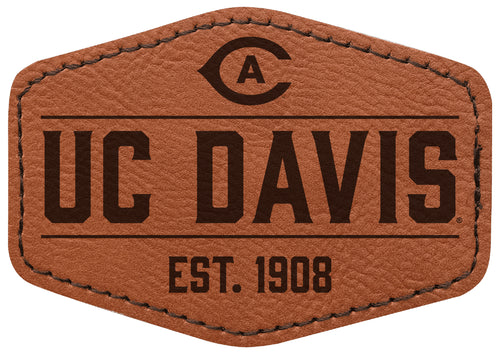 UC Davis Aggies Officially Licensed Hexagonal Leatherette Patch - Iron-On with Adhesive Back Single