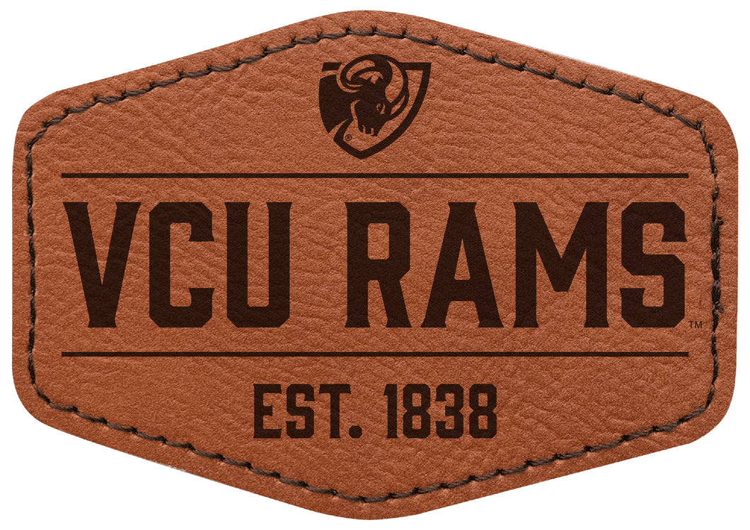 Virginia Commonwealth Officially Licensed Hexagonal Leatherette Patch - Iron-On with Adhesive Back Single