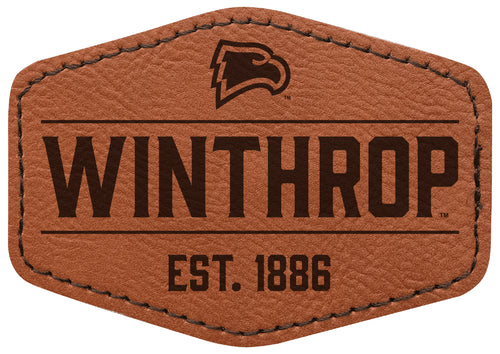 Winthrop University Officially Licensed Hexagonal Leatherette Patch - Iron-On with Adhesive Back Single