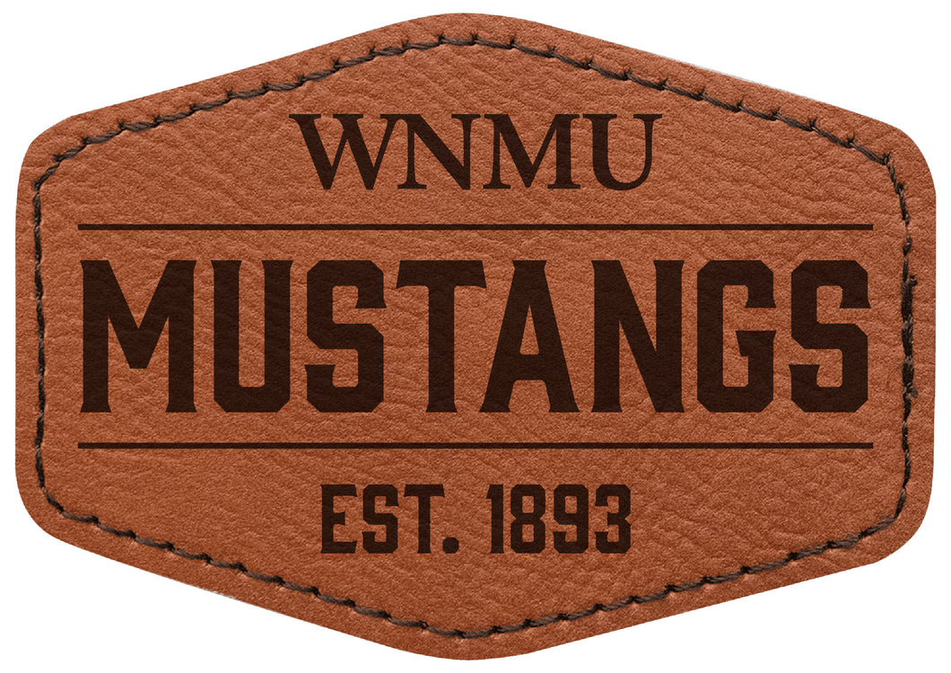 Western New Mexico University Officially Licensed Hexagonal Leatherette Patch - Iron-On with Adhesive Back Single