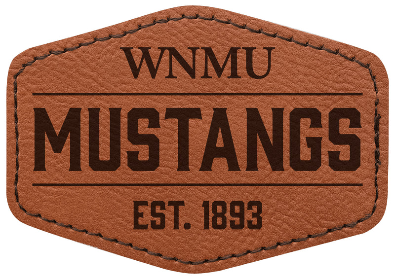 Western New Mexico University Officially Licensed Hexagonal Leatherette Patch - Iron-On with Adhesive Back Single