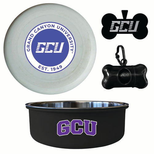 Grand Canyon University Lopes Officially Licensed College Pet Pack – Dog Tag, Bowl, Flying Disc & Waste Bag 