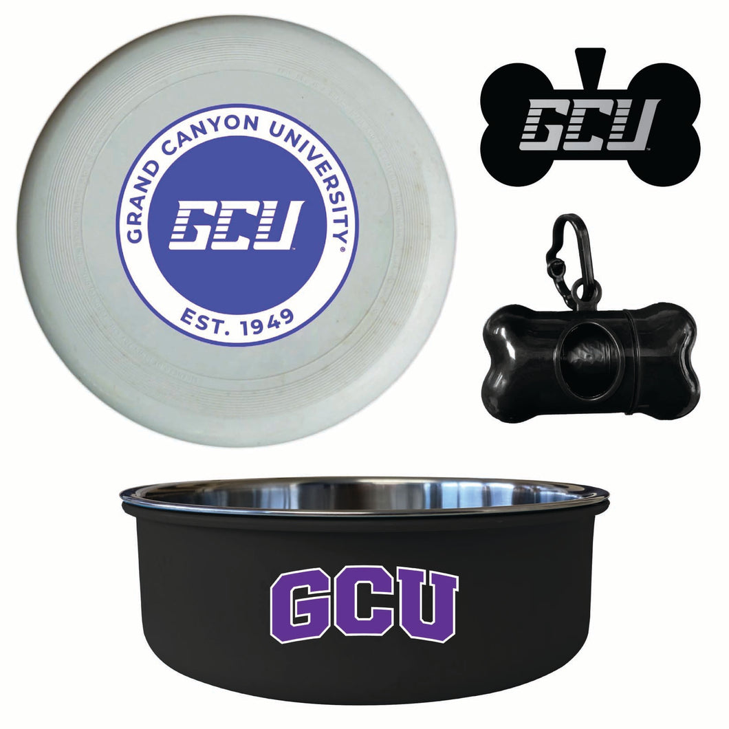 Grand Canyon University Lopes Officially Licensed College Pet Pack – Dog Tag, Bowl, Flying Disc & Waste Bag 
