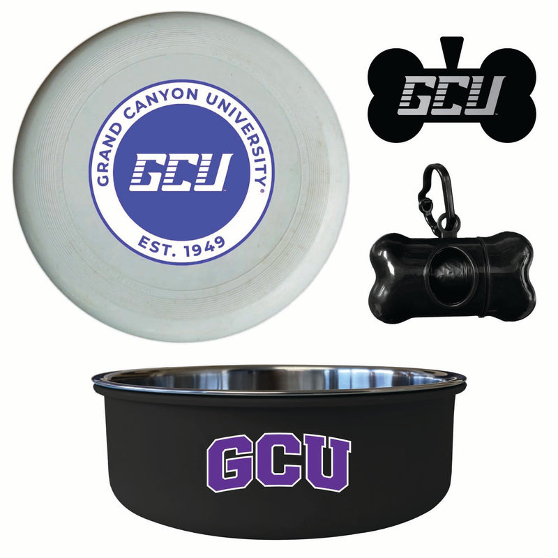 Grand Canyon University Lopes Officially Licensed College Pet Pack – Dog Tag, Bowl, Flying Disc & Waste Bag 