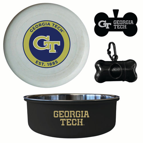 Georgia Tech Yellow Jackets Officially Licensed College Pet Pack – Dog Tag, Bowl, Flying Disc & Waste Bag 