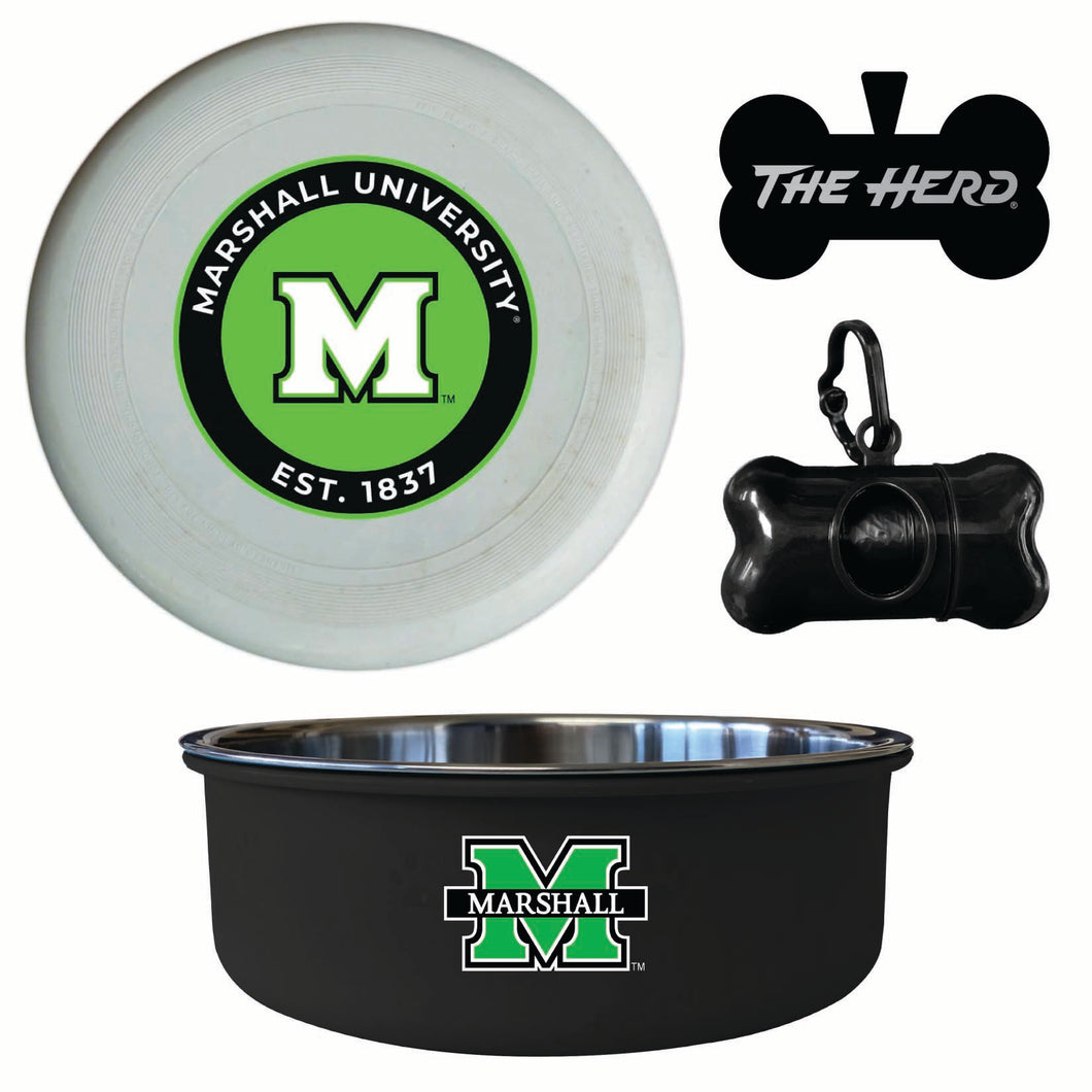 Marshall Thundering Herd Officially Licensed College Pet Pack – Dog Tag, Bowl, Flying Disc & Waste Bag 