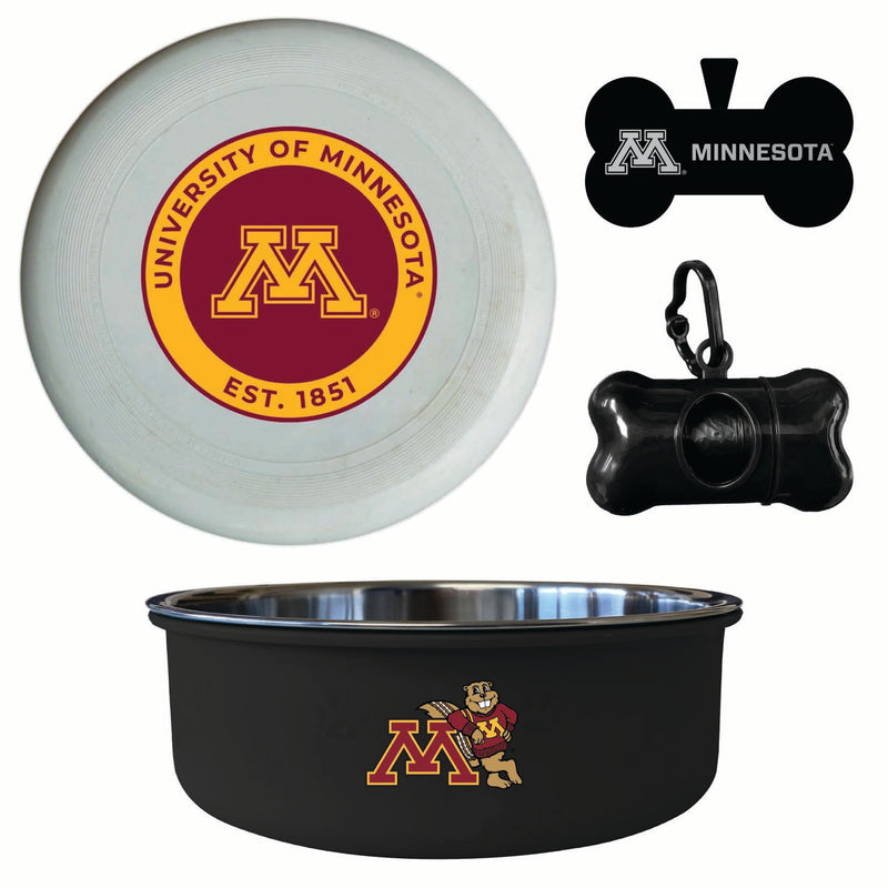 Minnesota Gophers Officially Licensed College Pet Pack – Dog Tag, Bowl, Flying Disc & Waste Bag 