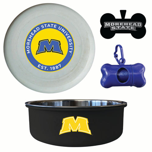 Morehead State University Officially Licensed College Pet Pack – Dog Tag, Bowl, Flying Disc & Waste Bag 