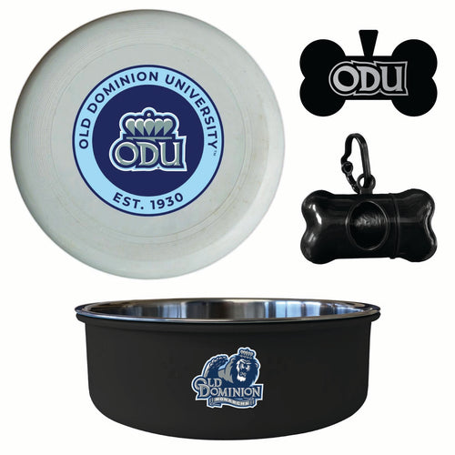 Old Dominion Monarchs Officially Licensed College Pet Pack – Dog Tag, Bowl, Flying Disc & Waste Bag 