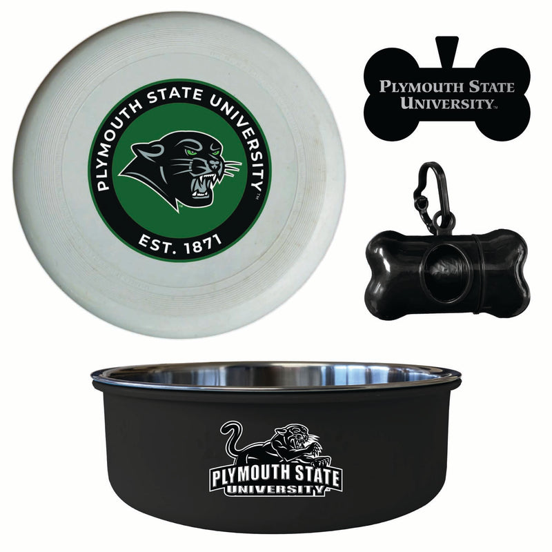 Plymouth State University Officially Licensed College Pet Pack – Dog Tag, Bowl, Flying Disc & Waste Bag 