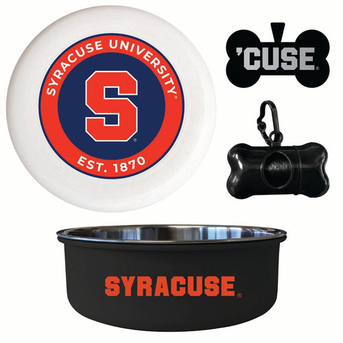 Syracuse Orange Officially Licensed College Pet Pack – Dog Tag, Bowl, Flying Disc & Waste Bag 