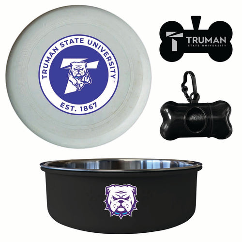 Truman State University Officially Licensed College Pet Pack – Dog Tag, Bowl, Flying Disc & Waste Bag 