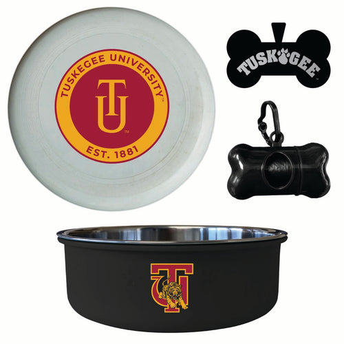 Tuskegee University Officially Licensed College Pet Pack – Dog Tag, Bowl, Flying Disc & Waste Bag 