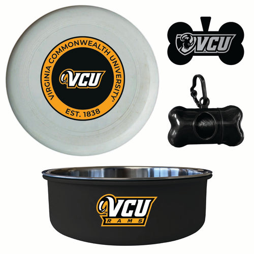Virginia Commonwealth Officially Licensed College Pet Pack – Dog Tag, Bowl, Flying Disc & Waste Bag 