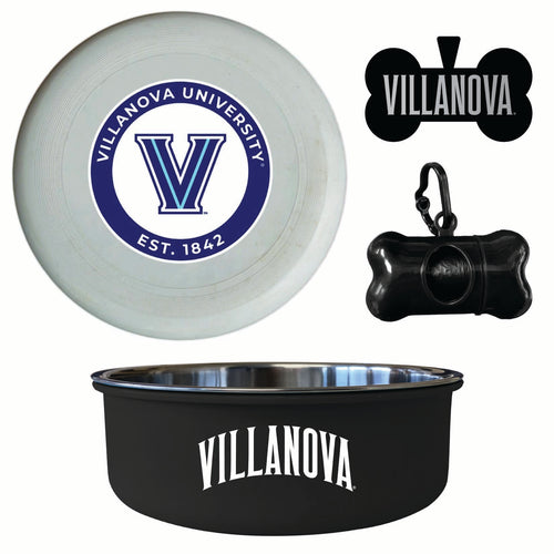 Villanova Wildcats Officially Licensed College Pet Pack – Dog Tag, Bowl, Flying Disc & Waste Bag 