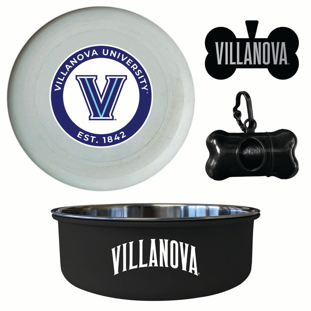 Villanova Wildcats Officially Licensed College Pet Pack – Dog Tag, Bowl, Flying Disc & Waste Bag 