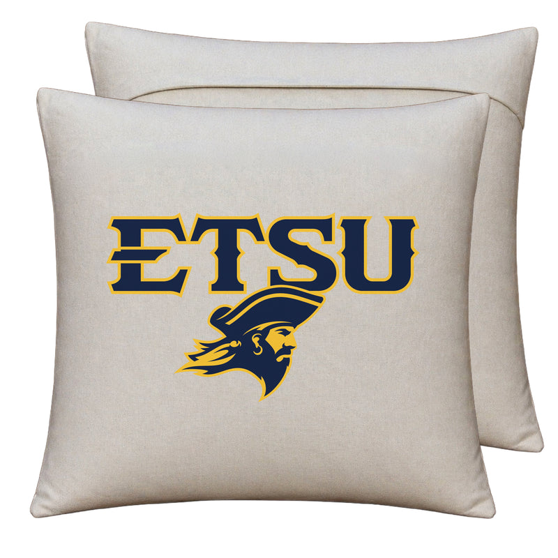 East Tennessee State University Officially Licensed 18" x 18" Throw Pillow Cover – Logo Design