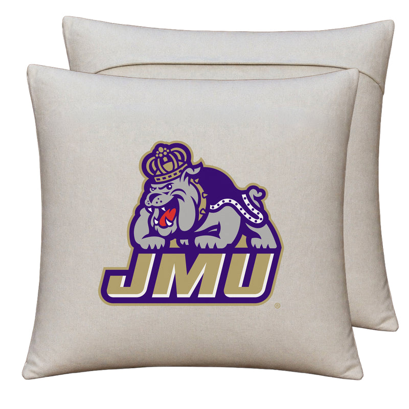 James Madison Dukes Officially Licensed 18" x 18" Throw Pillow Cover – Logo Design