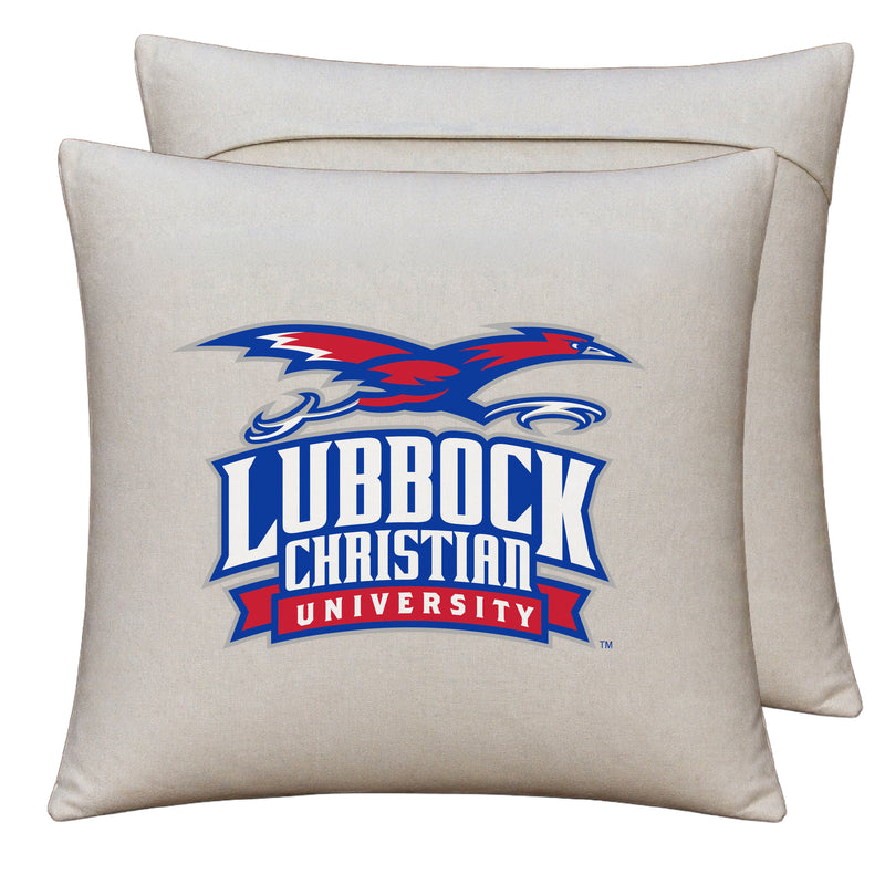 Lubbock Christian University Chaparral Officially Licensed 18" x 18" Throw Pillow Cover – Logo Design